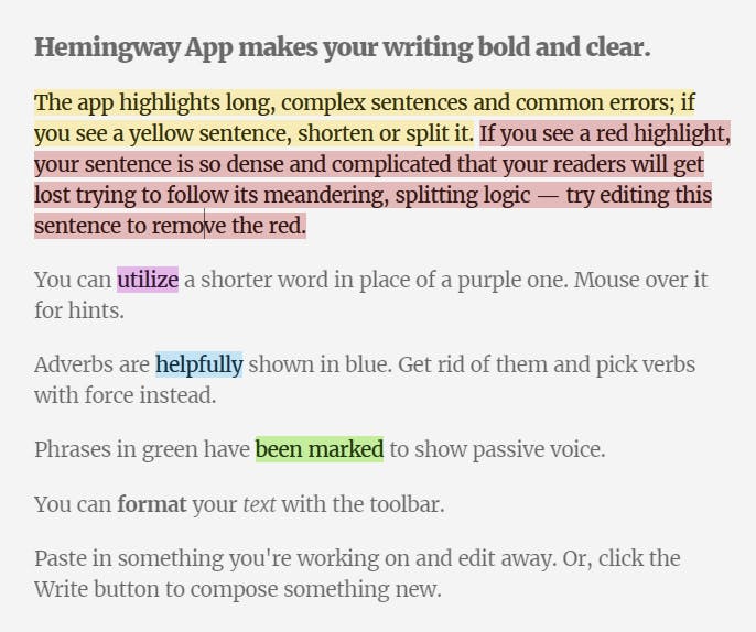 Hemingway App