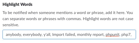 Slack highlight words