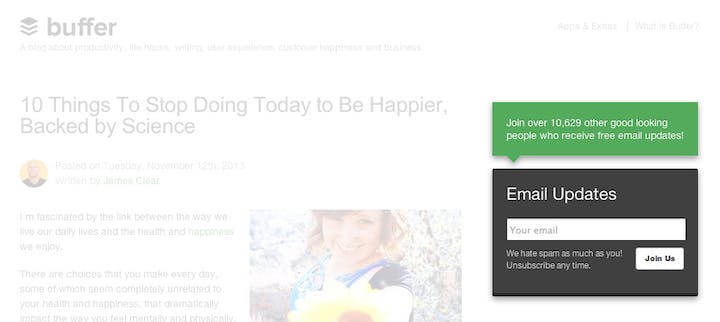 Buffer Email Opt-In