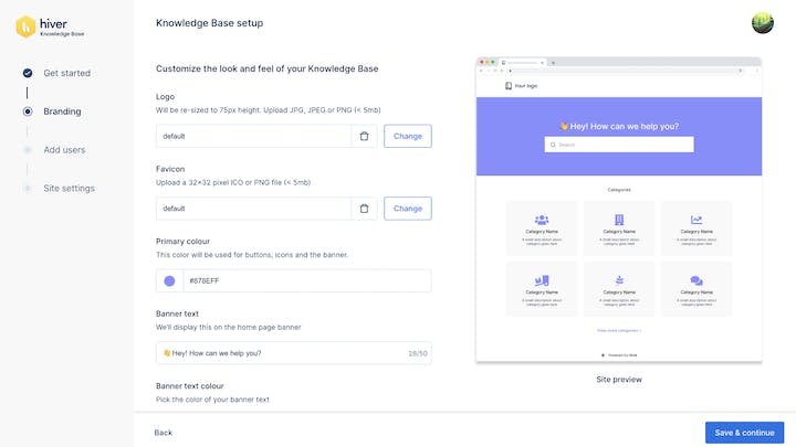 Product Screenshot: Hiver Knowledge Base