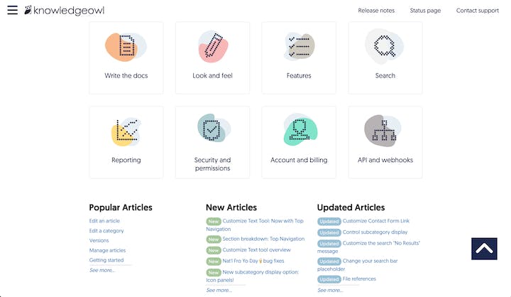 Product Screenshot: KnowledgeOwl Help Center