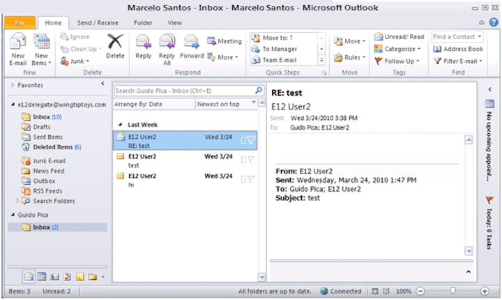 screenshot of outlook's shared mailbox